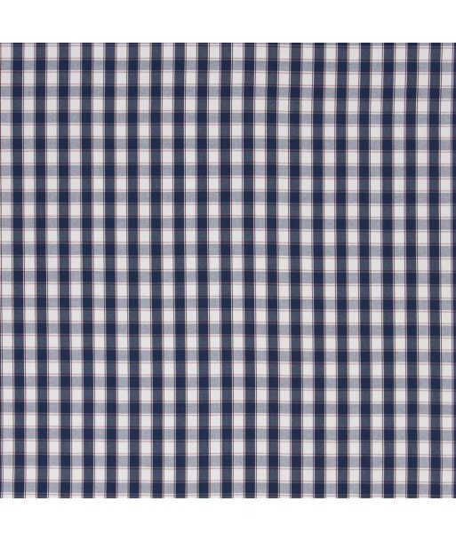 Tissu RL Saybrook Check - Navy brillant des détails fins