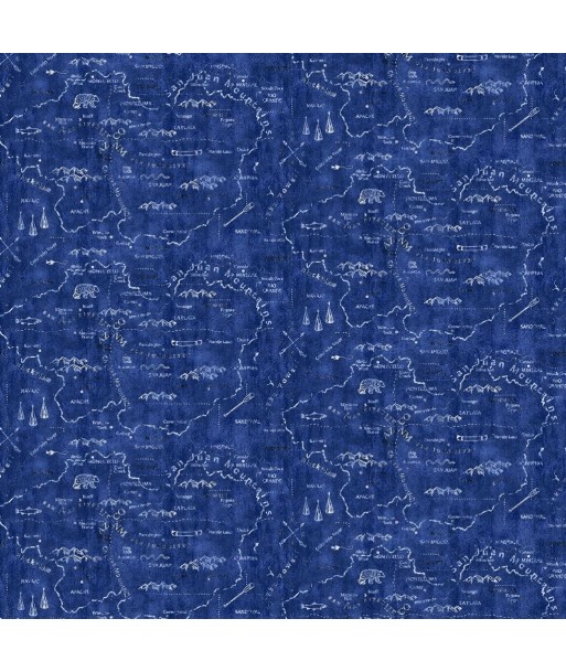 Tissu RL Silverton Map - Denim Comparez et commandez 