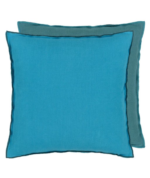 Coussin DG Brera Lino Indian Ocean & Teal Linen paiement sécurisé