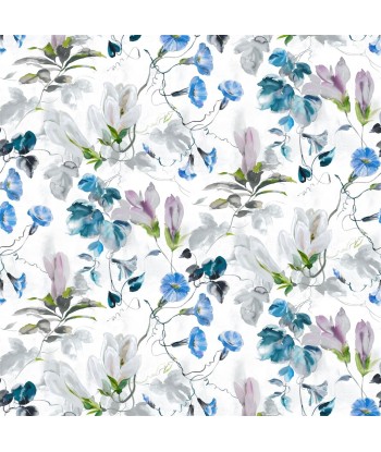 Tissu Japanese Magnolia Cobalt les ctes