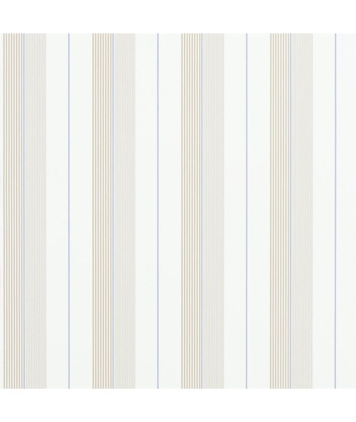 Papier Peint RL Aiden Stripe - Natural / Blue Dans la société mordern