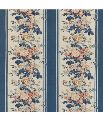 Tissu RL Bramhall Garden Indigo brillant des détails fins